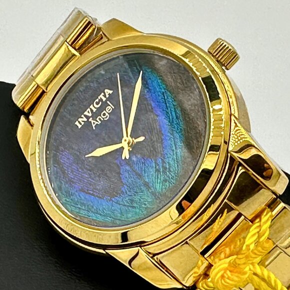 BRAND NEW Invicta Angel Peacock Feather Limited Edition High Polished Watch - Picture 1 of 10